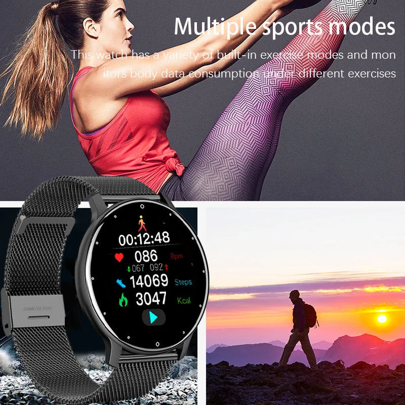 Relógio inteligente feminino LIGE 2025 com tela sensível ao toque, esportivo, fitness, IP67, à prova d'água, Bluetooth, para Android e iOS Sucesso Ativa