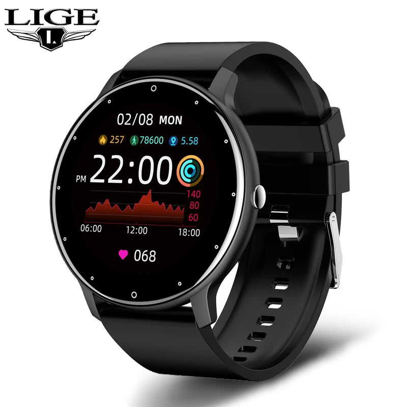 Relógio inteligente feminino LIGE 2025 com tela sensível ao toque, esportivo, fitness, IP67, à prova d'água, Bluetooth, para Android e iOS Sucesso Ativa