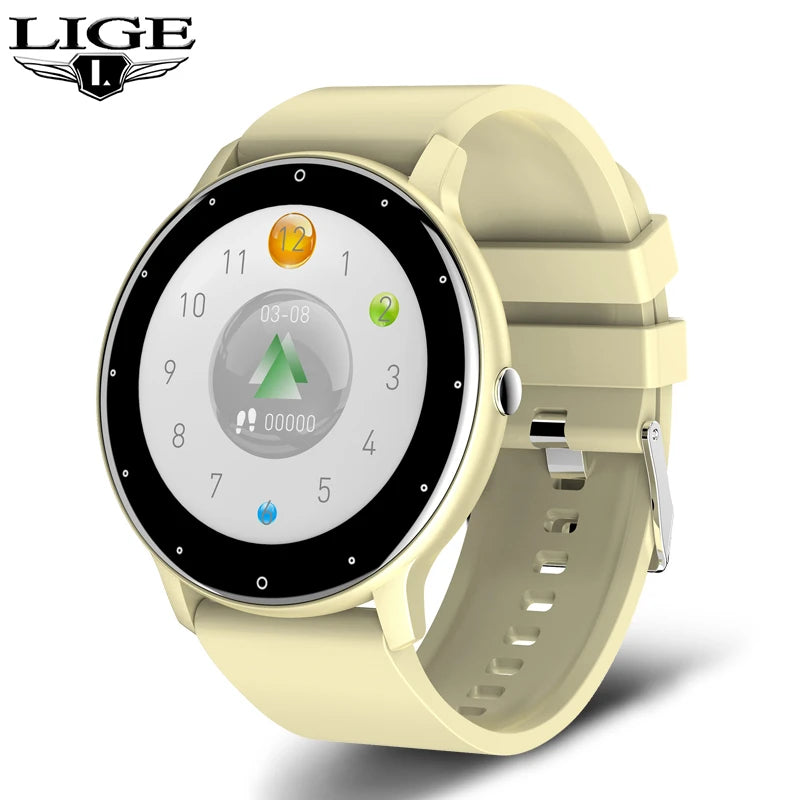 Relógio inteligente feminino LIGE 2025 com tela sensível ao toque, esportivo, fitness, IP67, à prova d'água, Bluetooth, para Android e iOS Sucesso Ativa