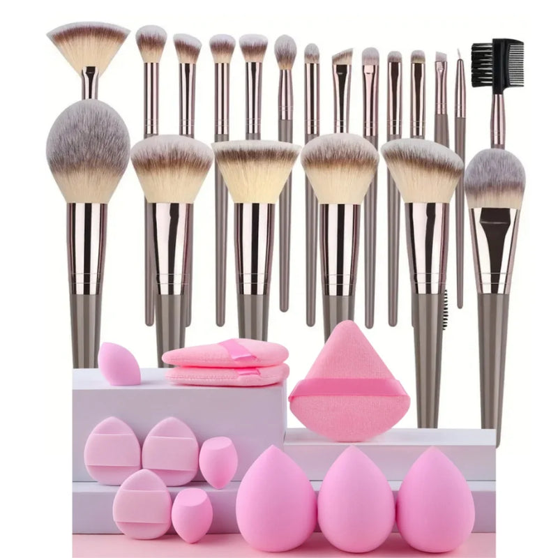 Conjunto profissional de 3 a 20 pincéis de maquiagem, macios e fofos, para base, sombra, corretivo, blush e pincel kabuki, ferramenta de beleza feminina Sucesso Ativa