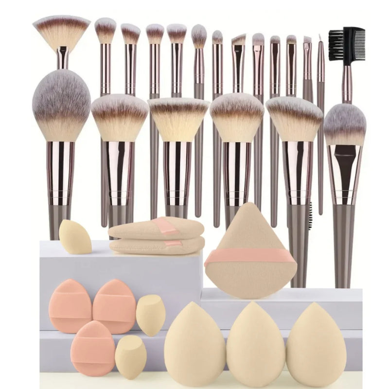 Conjunto profissional de 3 a 20 pincéis de maquiagem, macios e fofos, para base, sombra, corretivo, blush e pincel kabuki, ferramenta de beleza feminina Sucesso Ativa