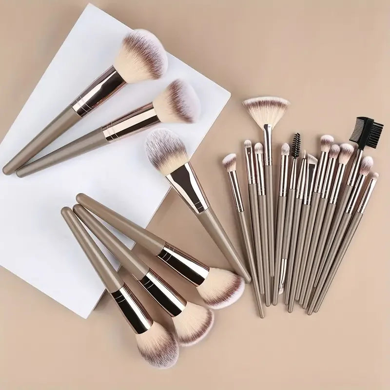 Conjunto profissional de 3 a 20 pincéis de maquiagem, macios e fofos, para base, sombra, corretivo, blush e pincel kabuki, ferramenta de beleza feminina Sucesso Ativa