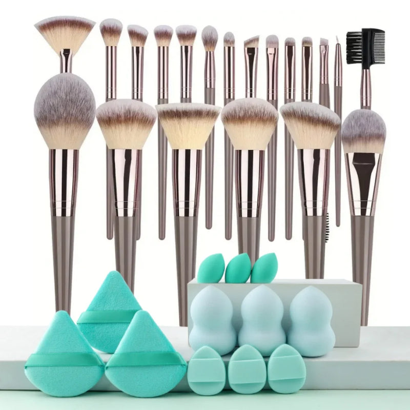 Conjunto profissional de 3 a 20 pincéis de maquiagem, macios e fofos, para base, sombra, corretivo, blush e pincel kabuki, ferramenta de beleza feminina Sucesso Ativa
