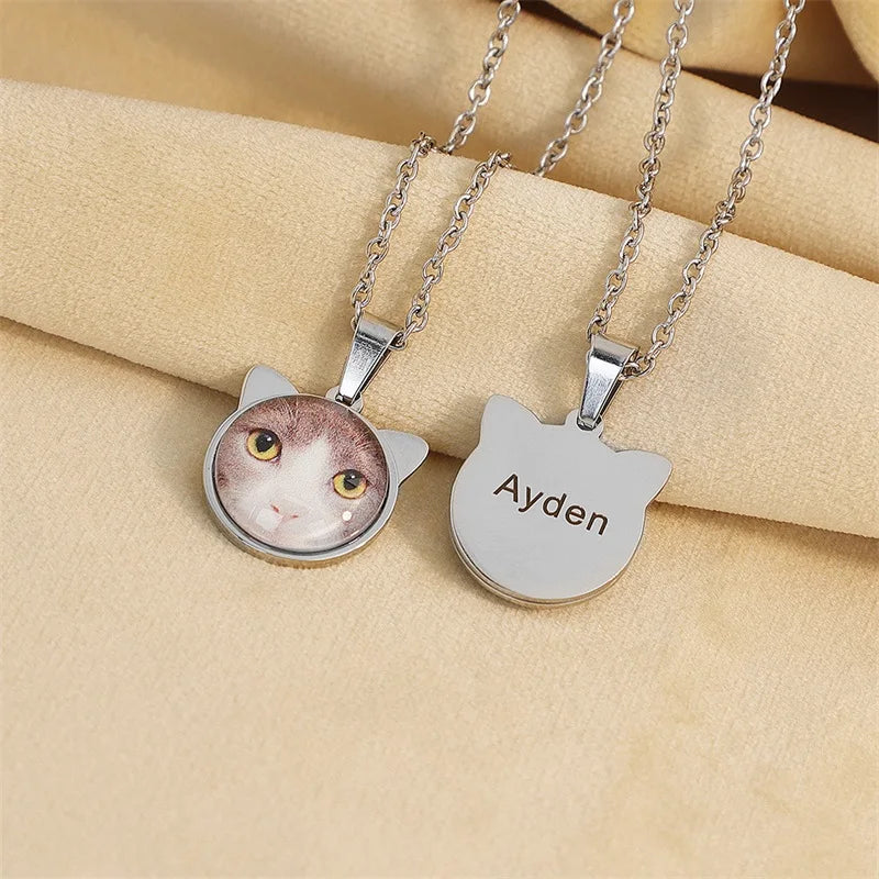 Colar com medalhão personalizado, colar com foto personalizada, colar de coração com nome gravado, colar com pingente em formato de coração de aço inoxidável, joia Sucesso Ativa