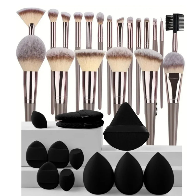 Conjunto profissional de 3 a 20 pincéis de maquiagem, macios e fofos, para base, sombra, corretivo, blush e pincel kabuki, ferramenta de beleza feminina Sucesso Ativa