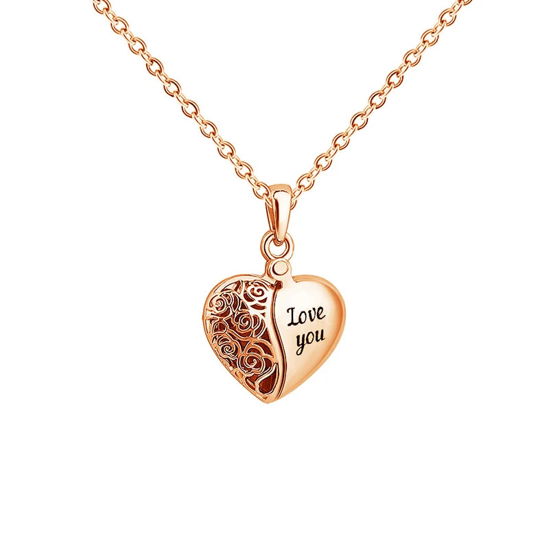 Colar com medalhão personalizado, colar com foto personalizada, colar de coração com nome gravado, colar com pingente em formato de coração de aço inoxidável, joia Sucesso Ativa