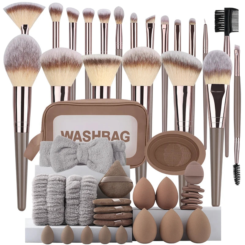 Conjunto profissional de 3 a 20 pincéis de maquiagem, macios e fofos, para base, sombra, corretivo, blush e pincel kabuki, ferramenta de beleza feminina Sucesso Ativa