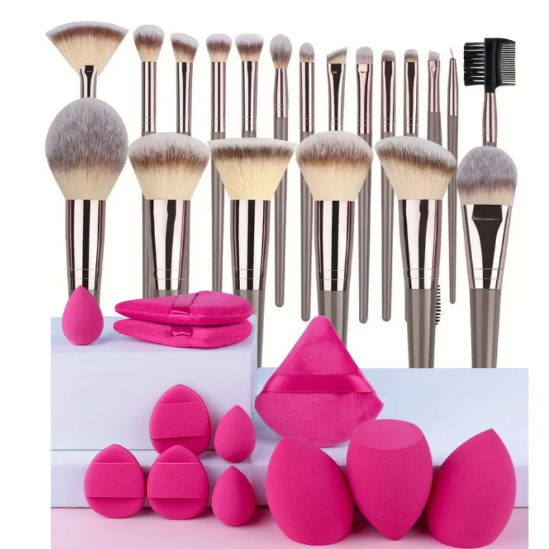 Conjunto profissional de 3 a 20 pincéis de maquiagem, macios e fofos, para base, sombra, corretivo, blush e pincel kabuki, ferramenta de beleza feminina Sucesso Ativa